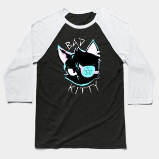 Bad Kitty White Font Baseball T-Shirt